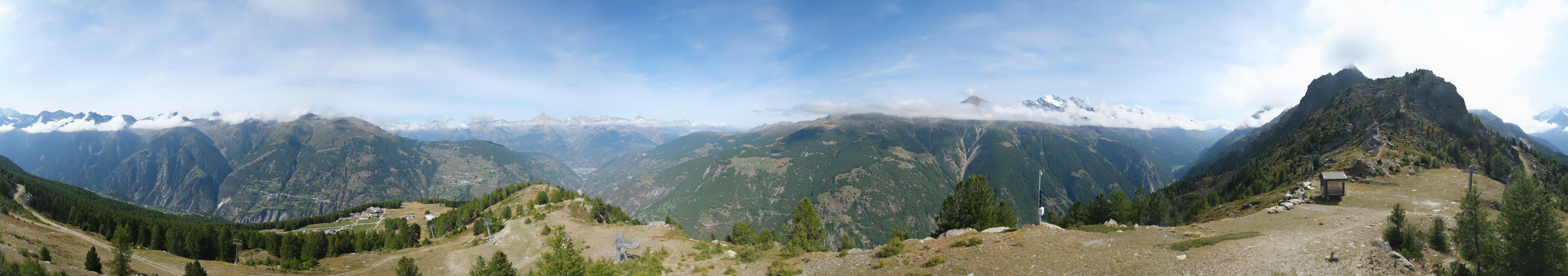 Archived image Webcam Panoramic view, Grächen in Valais