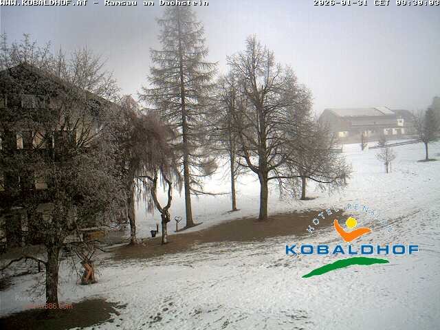 Archived image Webcam Ramsau am Dachstein: Golf course at the hotel Kobaldhof