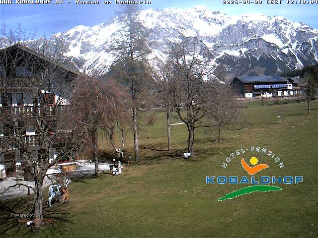 Archived image Webcam Ramsau am Dachstein: Golf course at the hotel Kobaldhof