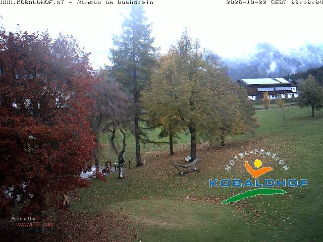 Archived image Webcam Ramsau am Dachstein: Golf course at the hotel Kobaldhof