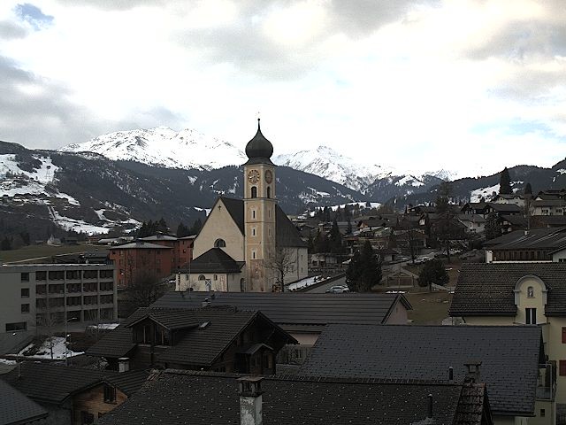 Archiv Foto Webcam Disentis/Mustér, Sogn Gions Kirche
