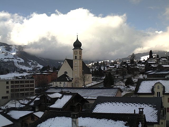 Archiv Foto Webcam Disentis/Mustér, Sogn Gions Kirche