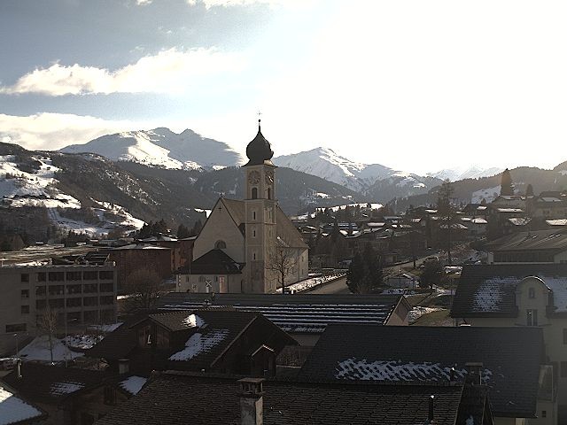 Archiv Foto Webcam Disentis/Mustér, Sogn Gions Kirche