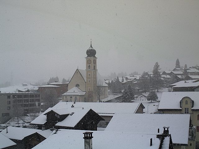 Archived image Webcam Disentis/Mustér, Sogn Gions church
