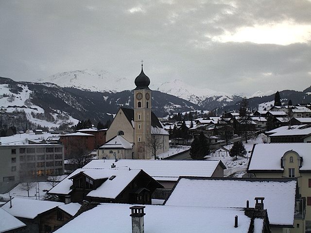 Archived image Webcam Disentis/Mustér, Sogn Gions church