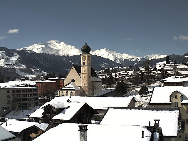 Archived image Webcam Disentis/Mustér, Sogn Gions church