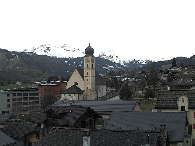 Archiv Foto Webcam Disentis/Mustér, Sogn Gions Kirche
