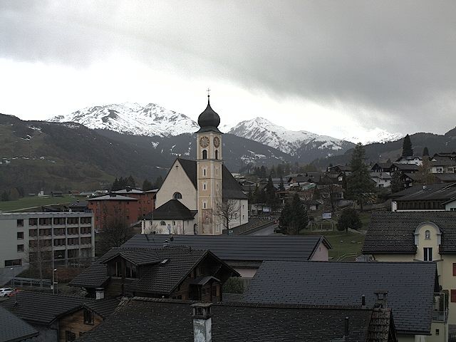 Archiv Foto Webcam Disentis/Mustér, Sogn Gions Kirche