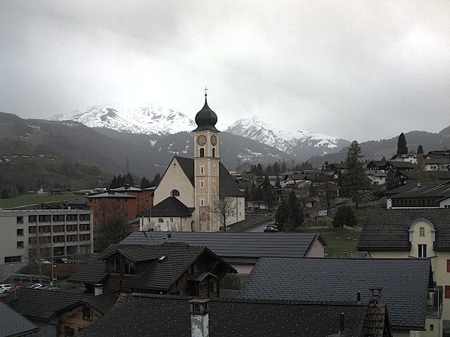 Archiv Foto Webcam Disentis/Mustér, Sogn Gions Kirche