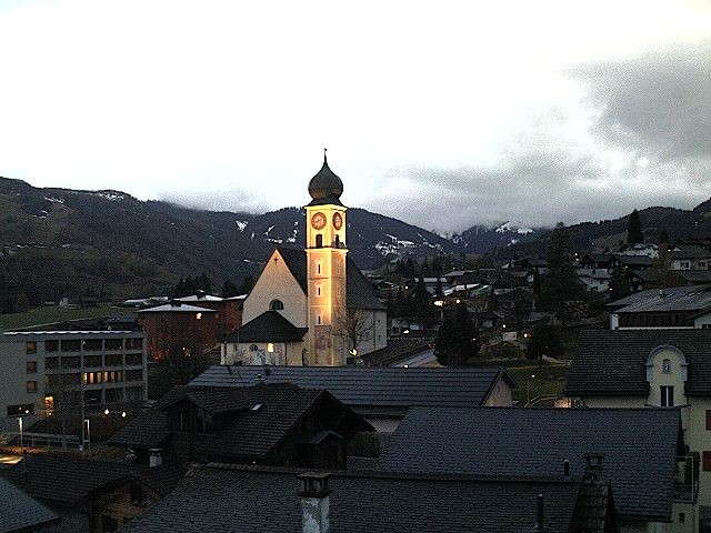 Archived image Webcam Disentis/Mustér, Sogn Gions church
