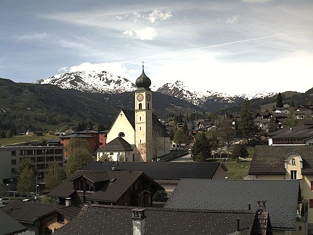 Archiv Foto Webcam Disentis/Mustér, Sogn Gions Kirche