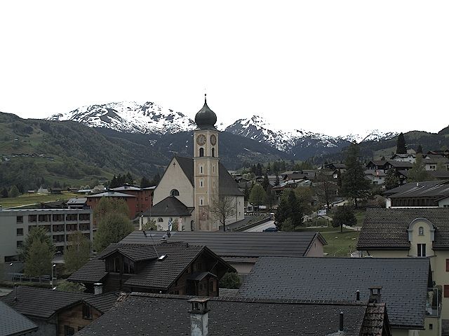 Archiv Foto Webcam Disentis/Mustér, Sogn Gions Kirche