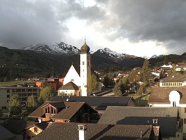 Archived image Webcam Disentis/Mustér, Sogn Gions church