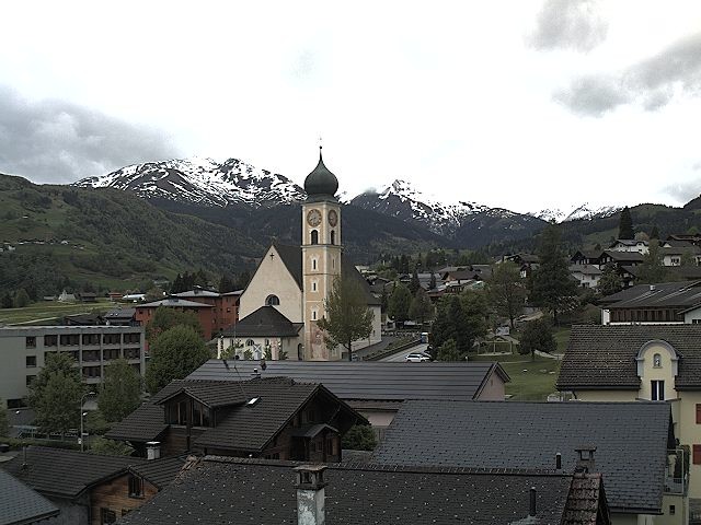 Archived image Webcam Disentis/Mustér, Sogn Gions church