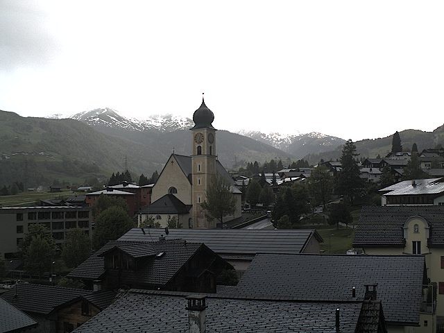 Archived image Webcam Disentis/Mustér, Sogn Gions church