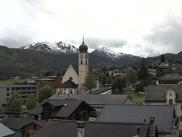 Archived image Webcam Disentis/Mustér, Sogn Gions church