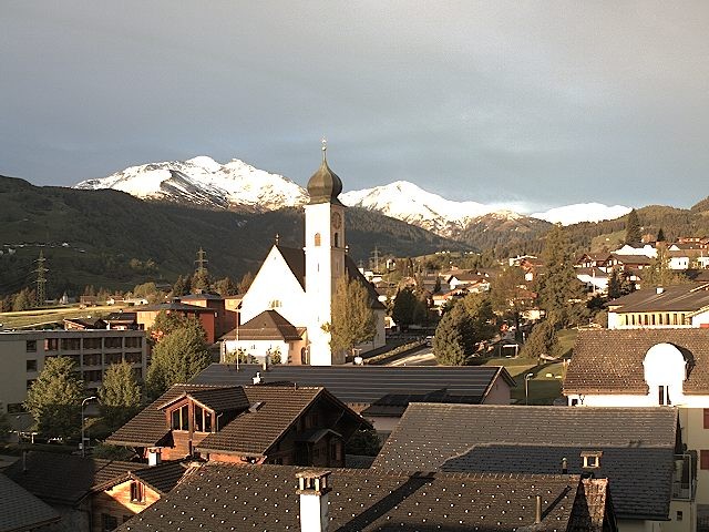 Archived image Webcam Disentis/Mustér, Sogn Gions church