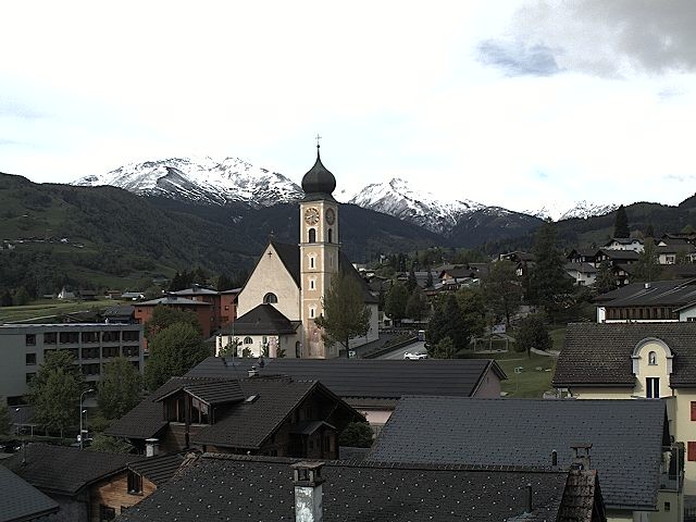 Archived image Webcam Disentis/Mustér, Sogn Gions church
