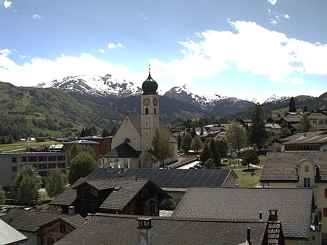 Archived image Webcam Disentis/Mustér, Sogn Gions church
