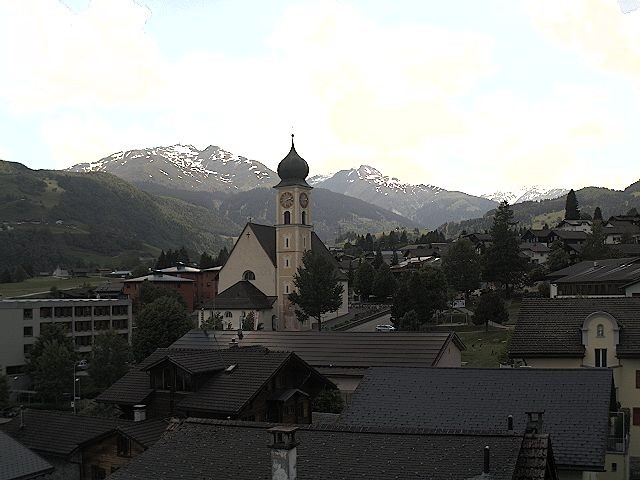 Archived image Webcam Disentis/Mustér, Sogn Gions church