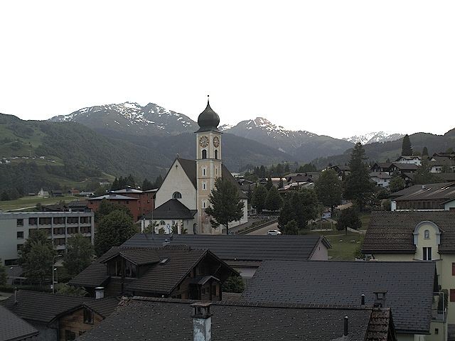 Archived image Webcam Disentis/Mustér, Sogn Gions church