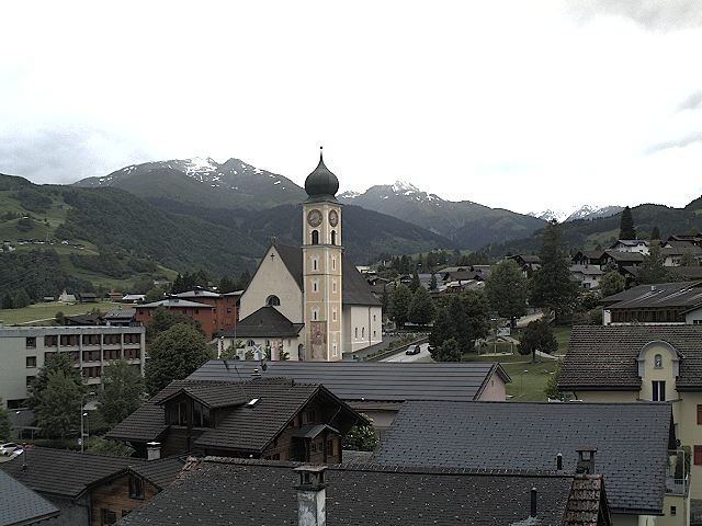 Archiv Foto Webcam Disentis/Mustér, Sogn Gions Kirche