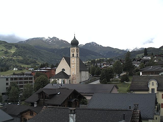 Archiv Foto Webcam Disentis/Mustér, Sogn Gions Kirche