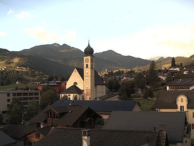Archived image Webcam Disentis/Mustér, Sogn Gions church