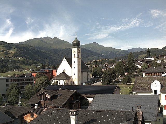 Archiv Foto Webcam Disentis/Mustér, Sogn Gions Kirche