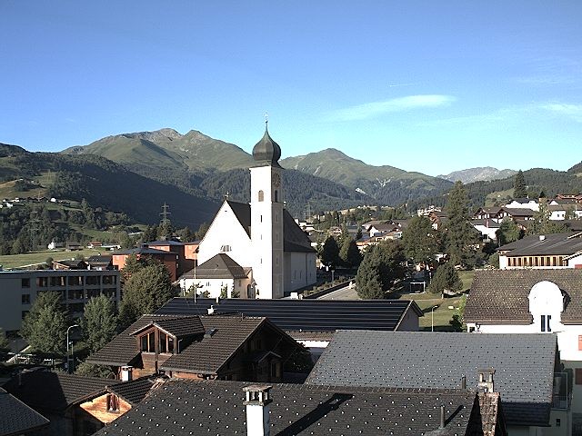 Archived image Webcam Disentis/Mustér, Sogn Gions church