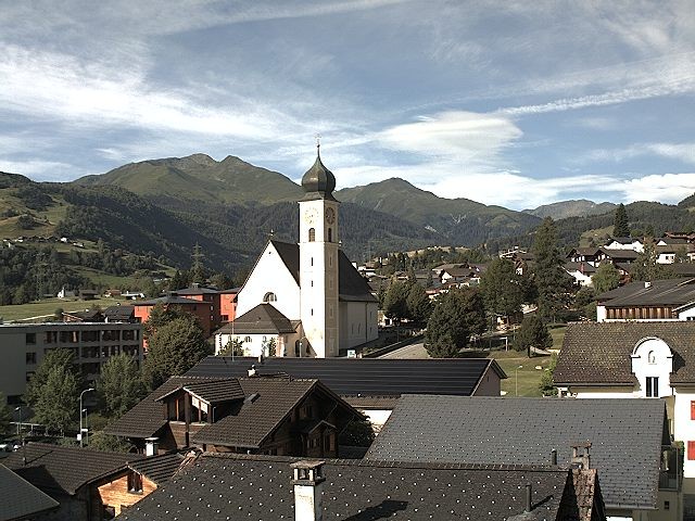 Archived image Webcam Disentis/Mustér, Sogn Gions church