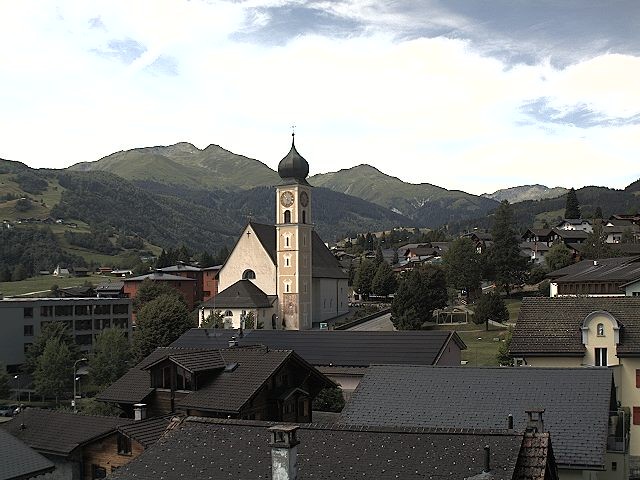 Archived image Webcam Disentis/Mustér, Sogn Gions church