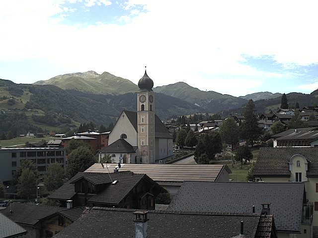 Archived image Webcam Disentis/Mustér, Sogn Gions church