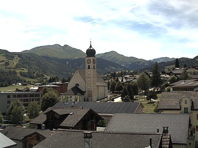 Archived image Webcam Disentis/Mustér, Sogn Gions church