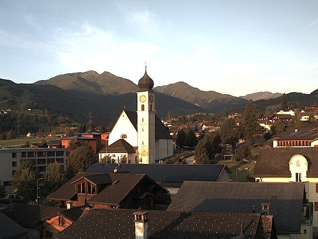 Archiv Foto Webcam Disentis/Mustér, Sogn Gions Kirche