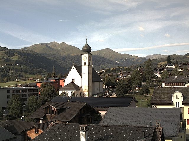 Archiv Foto Webcam Disentis/Mustér, Sogn Gions Kirche