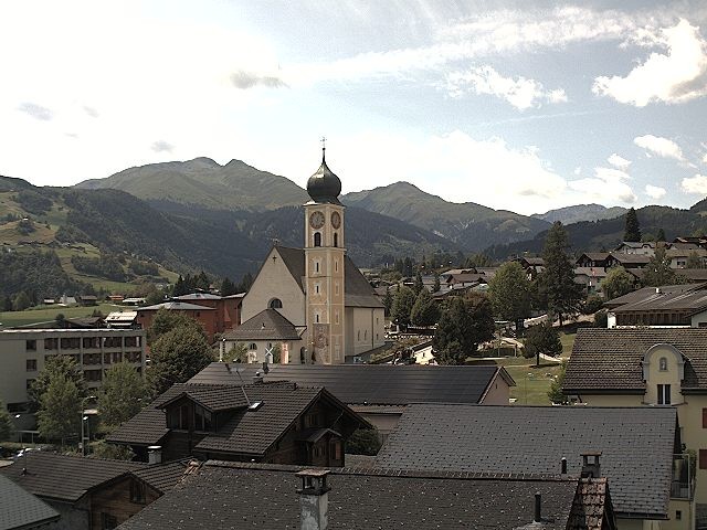 Archiv Foto Webcam Disentis/Mustér, Sogn Gions Kirche
