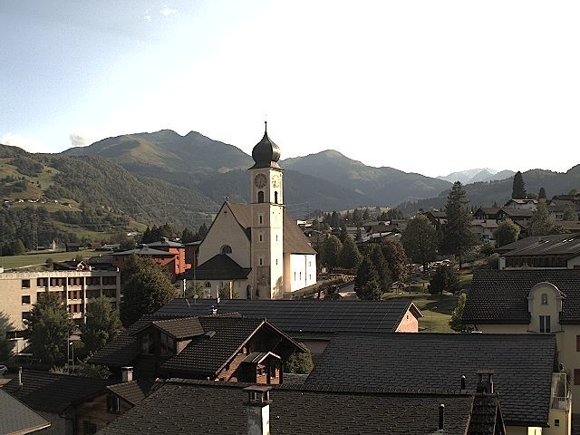 Archiv Foto Webcam Disentis/Mustér, Sogn Gions Kirche