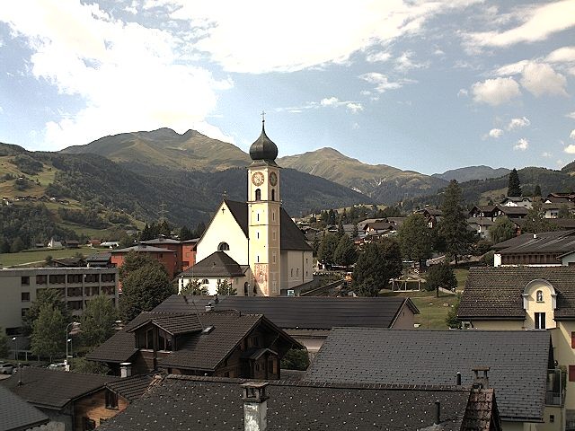 Archiv Foto Webcam Disentis/Mustér, Sogn Gions Kirche
