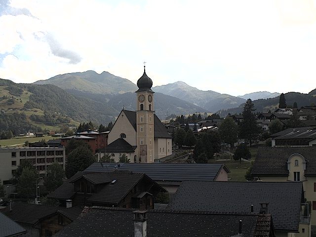 Archiv Foto Webcam Disentis/Mustér, Sogn Gions Kirche