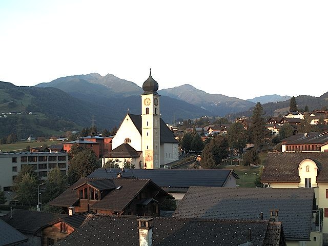 Archiv Foto Webcam Disentis/Mustér, Sogn Gions Kirche