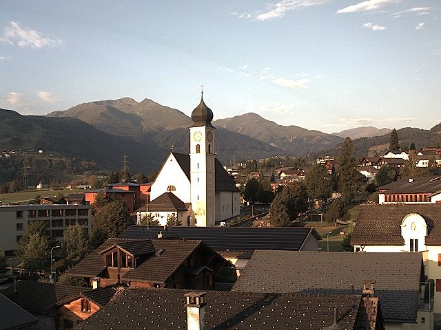 Archiv Foto Webcam Disentis/Mustér, Sogn Gions Kirche