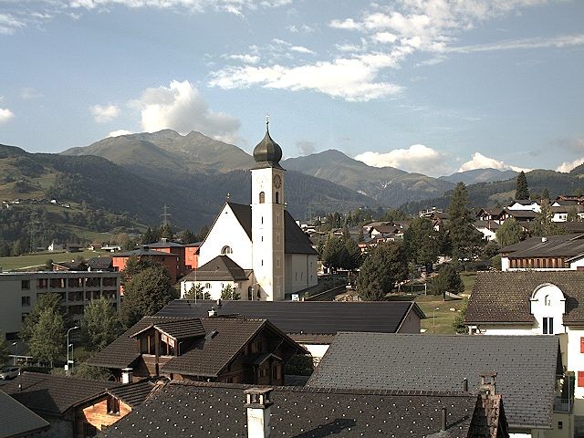 Archiv Foto Webcam Disentis/Mustér, Sogn Gions Kirche