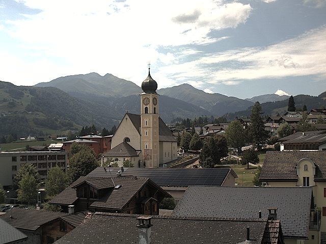 Archiv Foto Webcam Disentis/Mustér, Sogn Gions Kirche