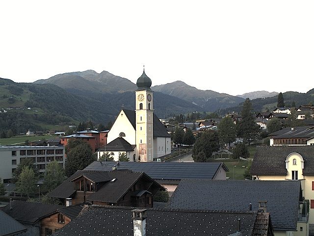 Archiv Foto Webcam Disentis/Mustér, Sogn Gions Kirche