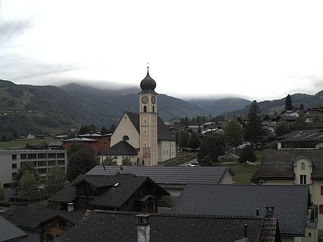 Archiv Foto Webcam Disentis/Mustér, Sogn Gions Kirche