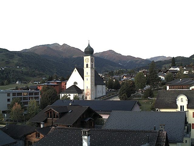Archiv Foto Webcam Disentis/Mustér, Sogn Gions Kirche