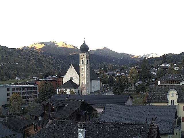 Archived image Webcam Disentis/Mustér, Sogn Gions church