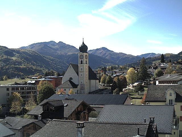 Archived image Webcam Disentis/Mustér, Sogn Gions church