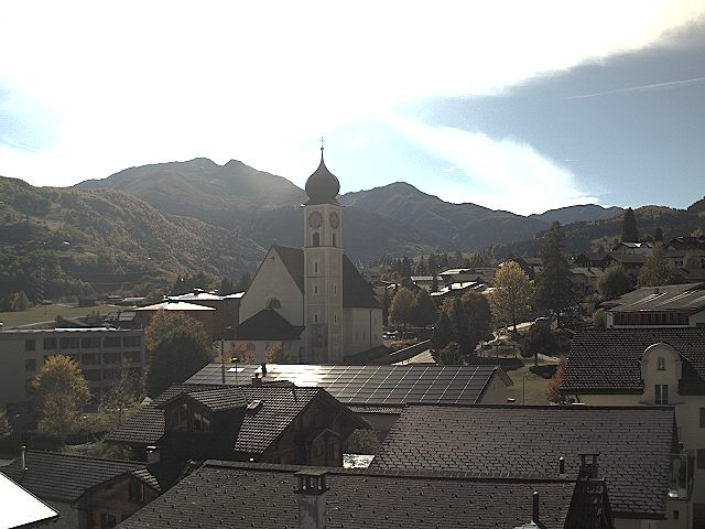 Archived image Webcam Disentis/Mustér, Sogn Gions church